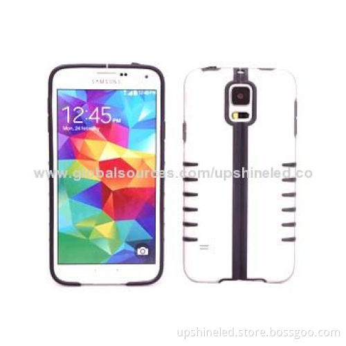 Drop-resistant PC Cases for Samsung Galaxy S5, Decorated by TPU with Standing Function